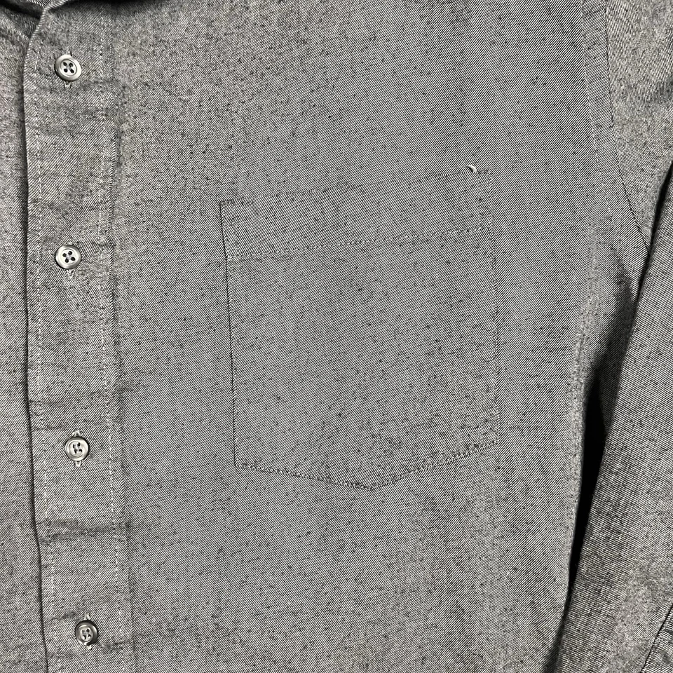 Izod Long Sleeve Shirt Relaxed Classic Button Gray Chambray Men’s XL Cotton - Image 4 of 4