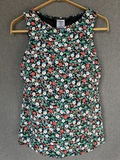 Lands End Tankini Top Women's Size 8 DD Built in Bra Floral Green White Red