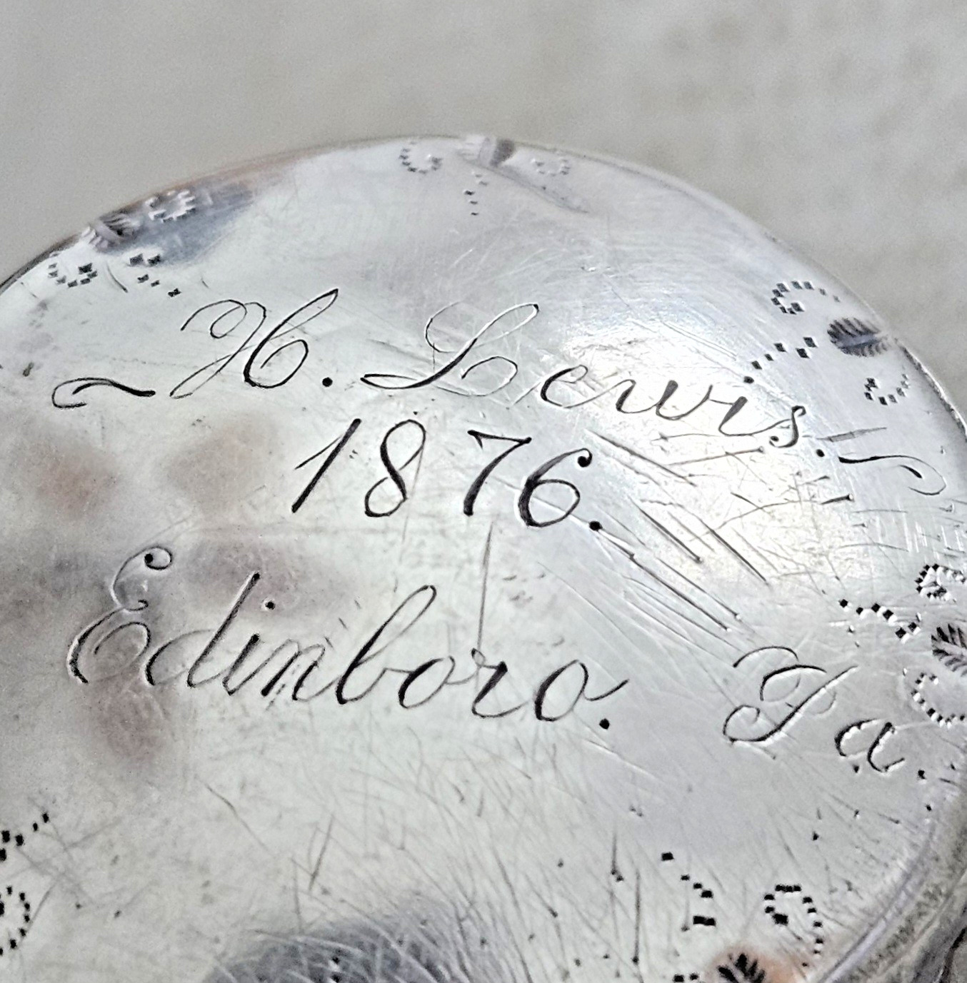 ANTIQUE CHASED SOLID SILVER WALKING STICK - DATED… - image 6