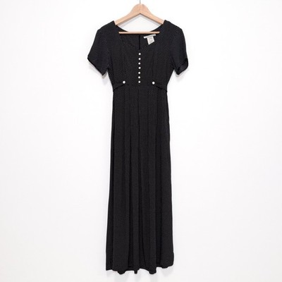 VTG 90s Jonathan Martin Black & White Polka Dot Sweetheart Dress Size 5 / Small