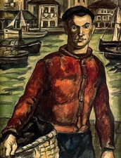 Jose Solana Sailor with Basket 1930 17"x 22" Archival Art Print