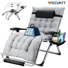 Oversized Zero Gravity Chair Outdoor Patio Folding Lounge Recliner XXL 33IN