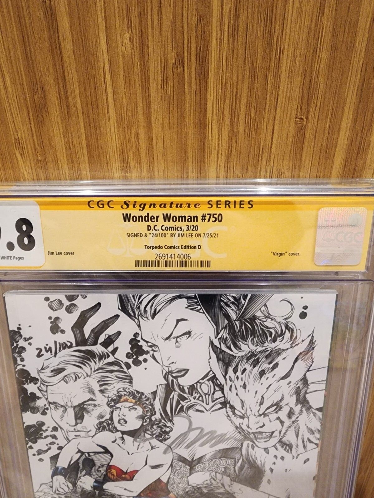 cgc 9.8 Signature series wonder woman #750 signed by Jim Lee(limited to 100)Rare