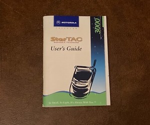 Vintage 1998 Motorola Cellular Star Tac 3000 Wearable Telephone User's Guide