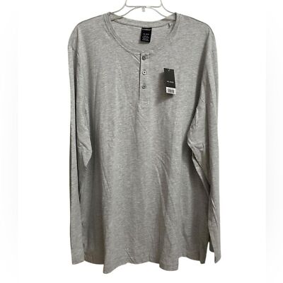 NEW Livergy Men's Long Sleeves Henley Shirt Size XXL Grey Pullover Casual Soft