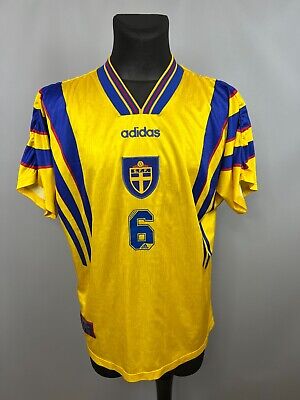 SWEDEN 1996 1998 SCHWARZ HOME SHIRT FOOTBALL SOCCER JERSEY SWEDEN 1996 1998 SCHWARZ HOME SHIRT FOOTBALL SOCCER JERSEY