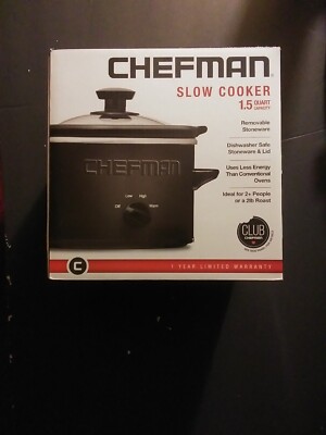 Chefman Slow Cooker 1.5 Quart, Dishwasher Safe Stoneware 