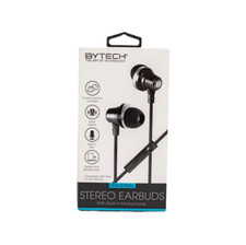 ByTech - Universal Stereo Earbuds w/ Mic - Bl...