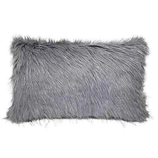 Fennco Styles Holiday Christmas Decorative Exquisite Faux Fur with Silver Metal