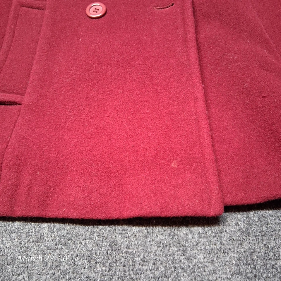 * Prague Wool Blend Overcoat Women Size 10 Red Lined - Image 3 of 4
