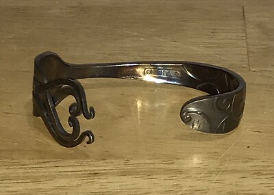 Vintage Oneida Gabel Silberbesteck Metall Manschette Armreif Herz Armband RAR