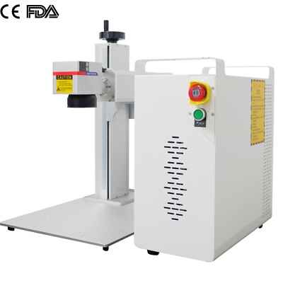 RAYCUS 50W Fiber Laser Marking Machine Gold Silver Engraver Rotary Dog Tag Mark