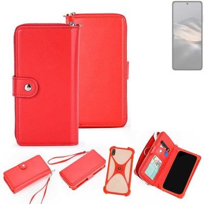 2in1 Hülle Portemonnee für Huawei Pocket 2 Schutzhülle Case Handyhülle rot