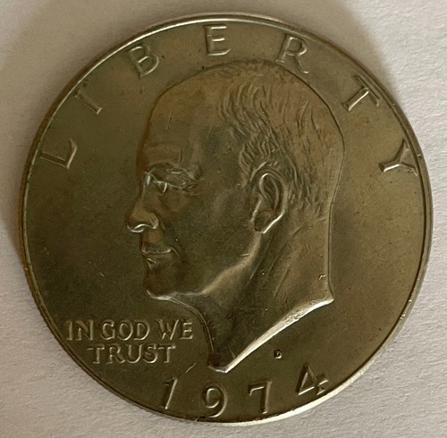 1974 AH18 USA One Dollar Coin Eisenhower - Picture 2 of 3