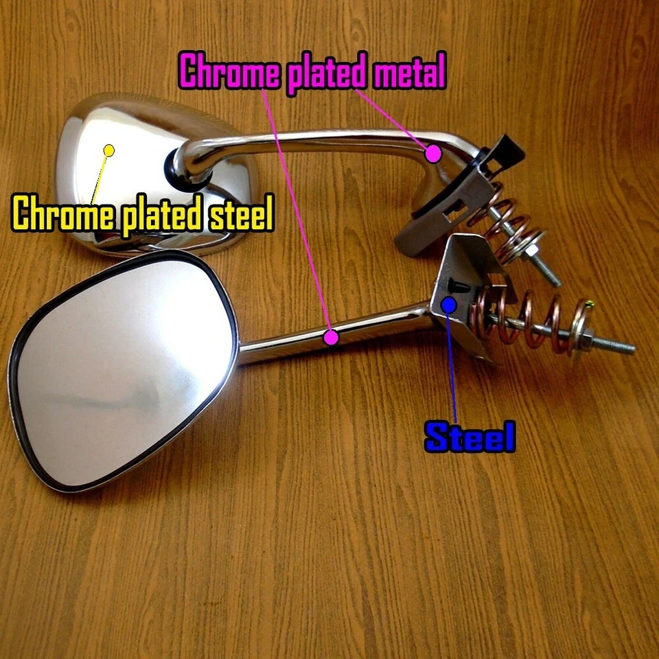 PARA TOYOTA COROLLA KE70 KE75 TE75 1979-84 PAR DE ESPEJOS RETROVISORES GUARDABARROS CROMADOS DIESTRO/DERECHO Foto 2 de 4