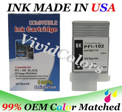 Compatible PFI-102 for Canon ipf 500 600 700 710 720 750 755 BLACK cartridge ink