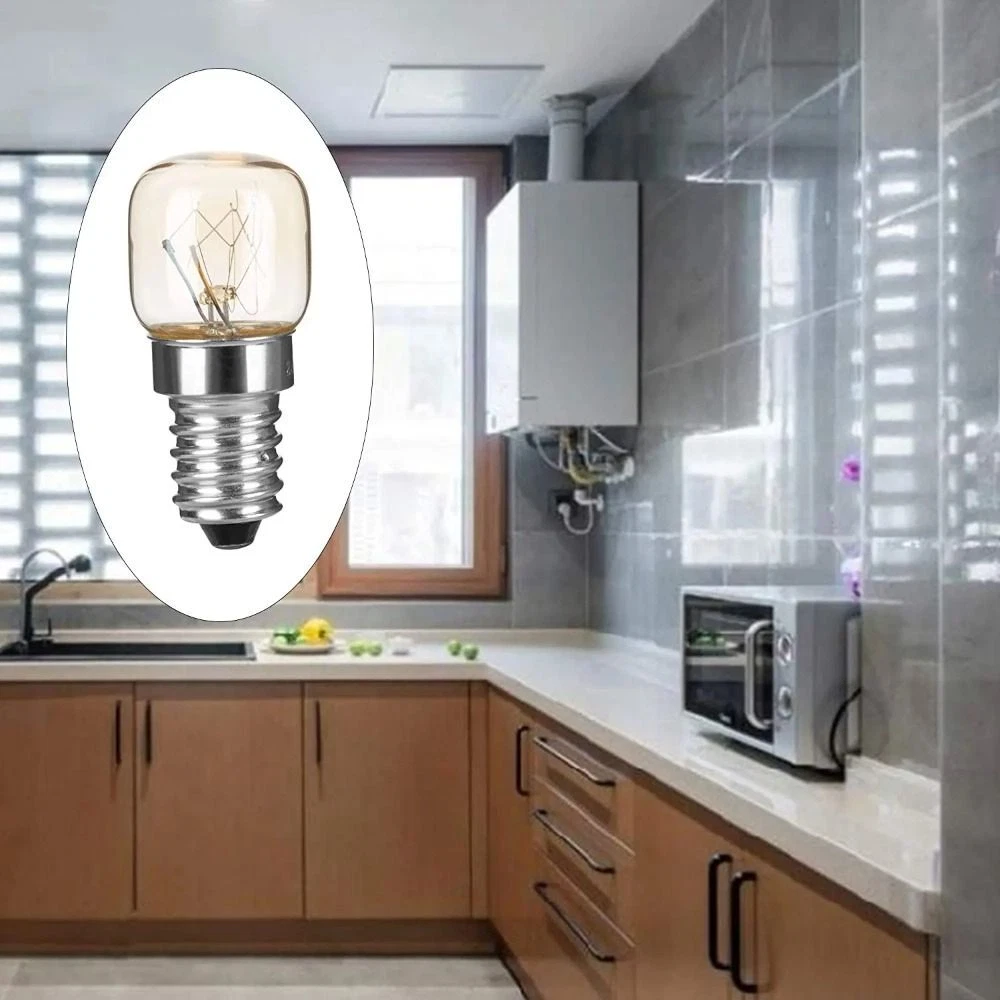 2pcs 15W Salt Lamp Bulb Clear Glass Lamp Filament Light Bulb kitchen