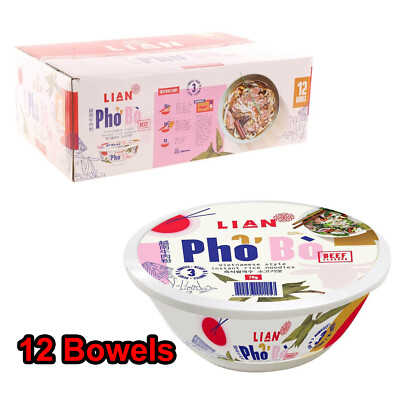 12 70g Bowls Lian Pho Bo Beef Flavour Vietnamese Style Instant Rice Noodle Meals