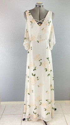 Lulus Womens The Very Thought of You White Floral Print Maxi Dress Size M  NWT | eBay