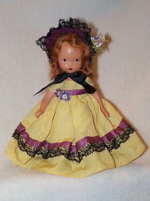 Sweet Face Vintage Bisque Nancy Ann Story Book Doll With Auburn Hair