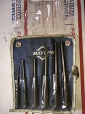 Mayhew 6 Piece Roll Pin Pilot Punch Set Made in the USA
