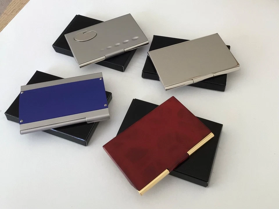 Estuche para tarjetas de visita de bolsillo de colección soporte para tarjetas de crédito de metal seleccionar color - nuevo en caja Foto 2 de 4