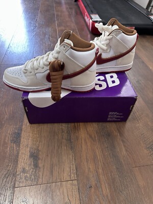 Nike Dunk SB High Sail Crimson Men 8 CV9499-100
