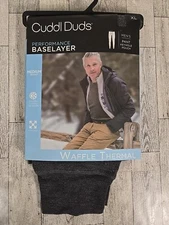 Cuddl Duds Base Layer Pants Mens XL & 2X Waffle Thermal GRAY Med Weight NEW