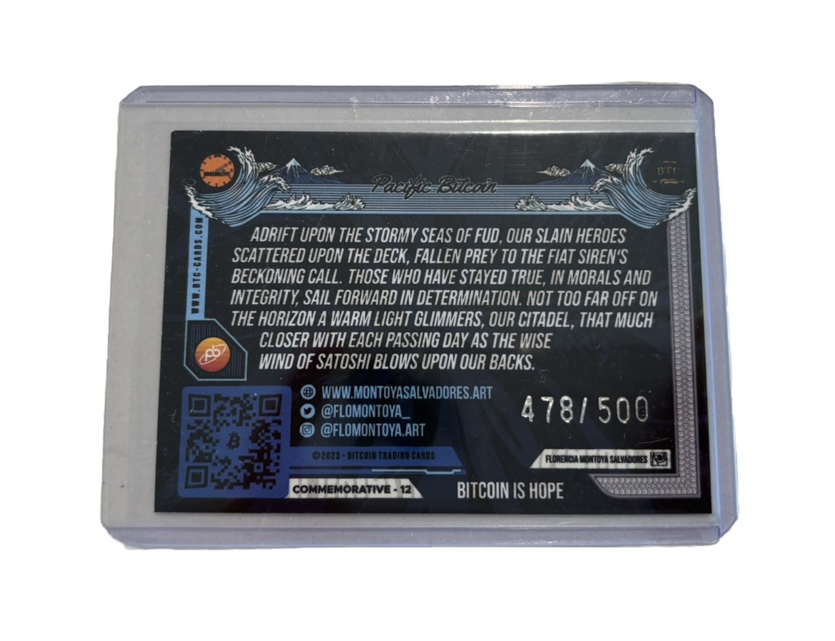 BITCOIN IS HOPE #478 2023 Bitcoin Trading Cards Pacific BITCOIN Whale Holo  #/500