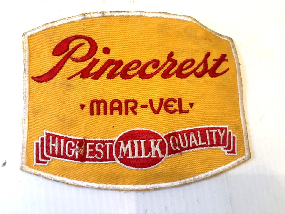 RARE VINTAGE JACKET PATCH -  PINECREST MAR-VEL HIGHEST QUALITY MILK - DAIRY PROP - Image 3 of 4