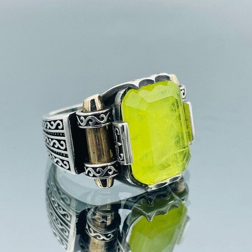 Amethyst Mens Ring,Turkish Handmade 925k Sterling Silver Ottoman Style Mens Ring - Picture 78 of 104