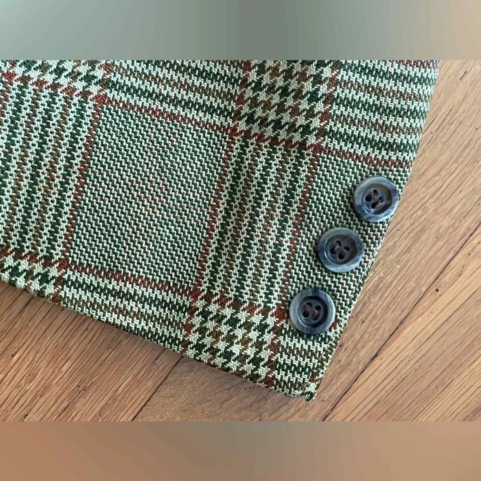 50s-60s Vintage Richman Brothers Green Plaid Sport Coat - Image 4 of 4