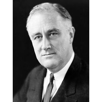 PorträT Von PräSident Fdr Franklin Roosevelt Alt GroßEr Leinwanddruck 46X61 Cm