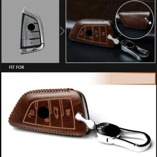 Leather Key Cover Fob Case Car For BMW F15 X1 X2 X3 X4 X5 X6 X7 C1 5/6 ...