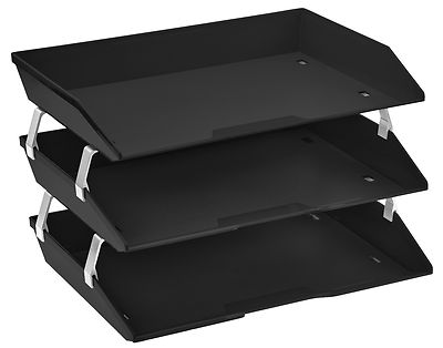 Acrimet Facility 3 Tiers Triple Letter Tray (Black Color)