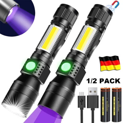 MARKENLOS 3 in 1 UV Lampe LED Taschenlampe 395nm Zoom Scorpion Bernstein USB Schwarzlicht