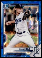 2021 Bowman Sapphire Chrome Prospects #BCP-134 Shane Baz Tampa Bay Rays