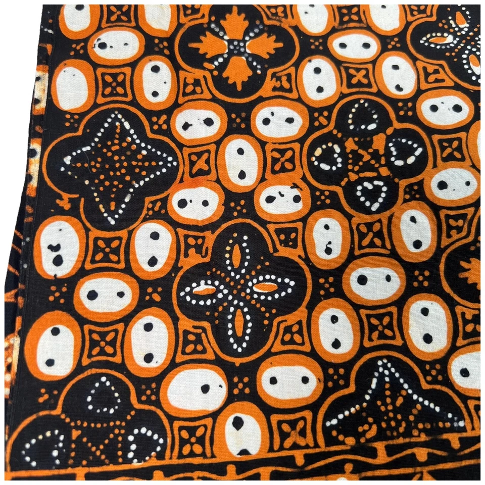 Batik Brown Black Cotton Fabric 2 Yards Long 42" Wide Sarong Skirt Crafts - Image 2 of 4