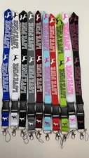 VICTORIA'S SECRET PINK LOGO LANYARD KEYCHAIN CHOOSE COLOR