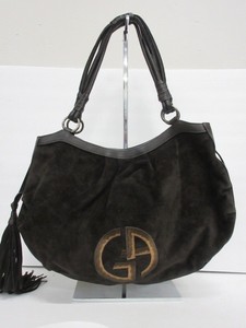 Donna Borsa A In Camoscio Giorgio Spalla Armani Velluto Marrone Ga YxX775UnZ