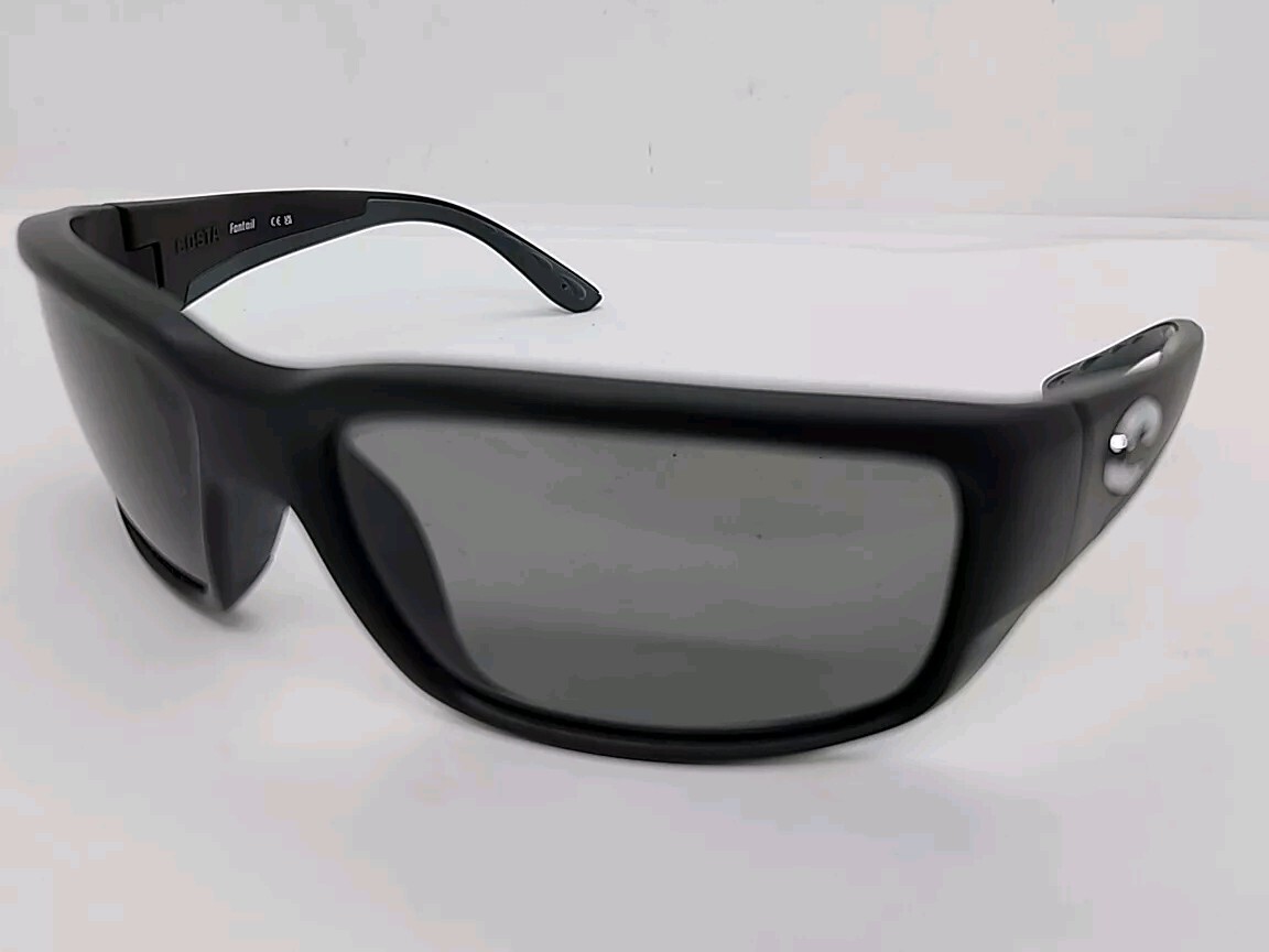 NEW Costa del Mar Sunglasses Fantail 0659006 Matte Black. Black Lenses