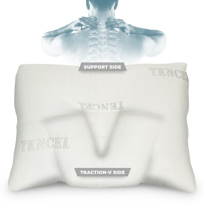 Arc4Life V-Traction Adjustable Memory Foam Pillow + Zippered Cover + Extra Fill