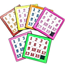 Puzzle Sliding Number Tile Toy Vintage Iq Brain Block Plastic Kids Games Thai x6