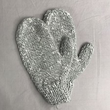 Girls Handmade Knitted Mittens White And Grey