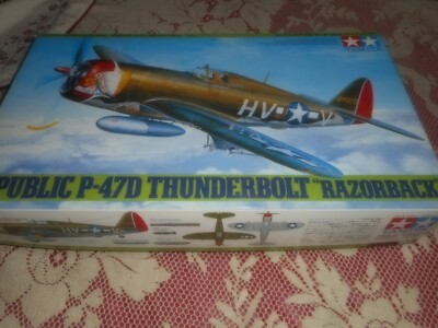 TAMIYA 61086, 1/48 P-47D THUNDERBOLT RAZORBACK PLASTIC MODEL KIT W/ EXTRAS