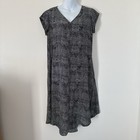 Mela Purdie Cap Sleeve Flowy Dress Black White Pockets Size XS (8)