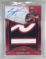 Seaver King 2025 Bowman's Best Red Refractor Prospect Logo Patch Auto 3/5