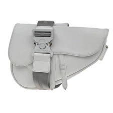 Christian Dior Saddle Crossbody Bag Leather White Leather Shoulder Bag Bag