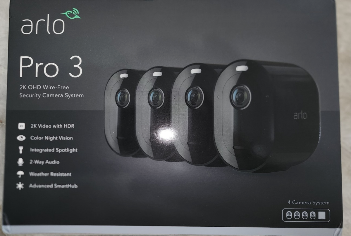 Arlo Pro 3 Spotlight 4 Camera Syste VMC4040P Wireless Security 2K