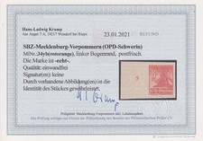 SBZ 1946 Mecklenburg-Vorpommern Mi.Nr. 34 yb ** MNH Seitenrand Befund Kramp BPP
